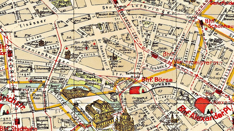 Stadtplan von 1930 mit der Spandauer Vorstadtdtplan von 1930